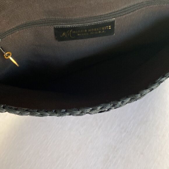 MORRIS MOSKOWITZ Vintage Black Crochet Straw Bag - Picture 5 of 6